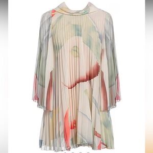 Etro cream and blush silk blouse with coral trim
